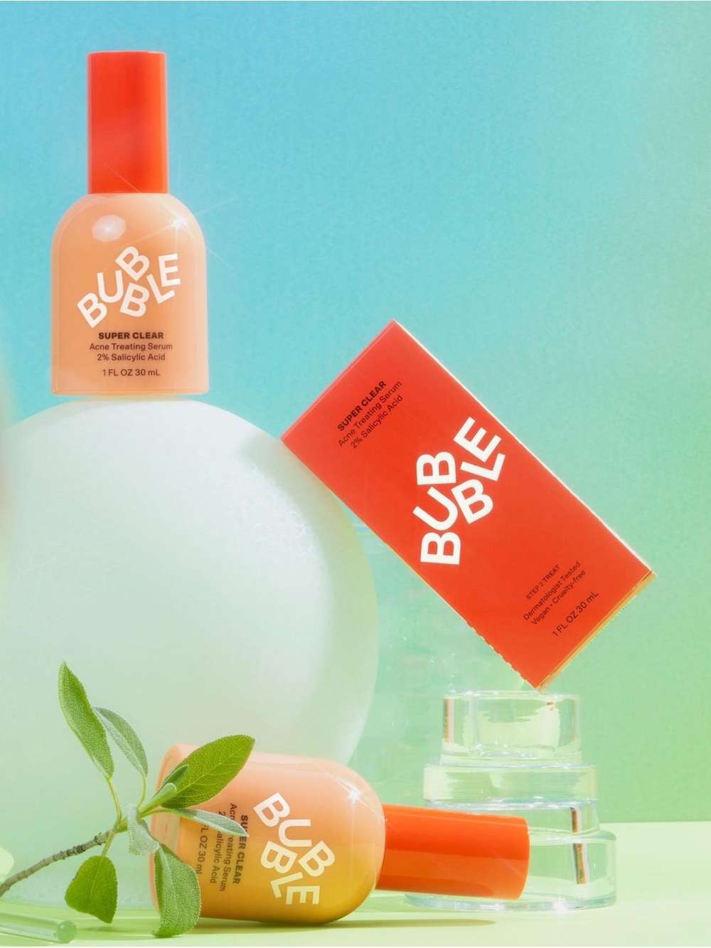 {Set of 2} BUBBLE Skincare Super Clear Blemish Prevention Serum 1oz ~ New in Box